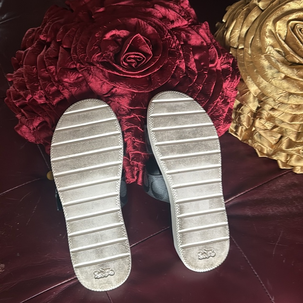 Coach Black and White Logo Slide Sandals - Picture 5 of 6